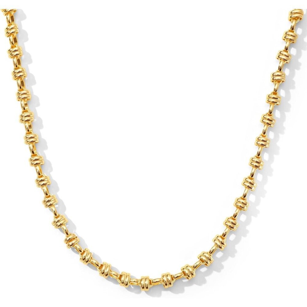 Women Gold 14k Gold Plated Chunky Link Adjustable Link Choker Chain Hip-hop Neck